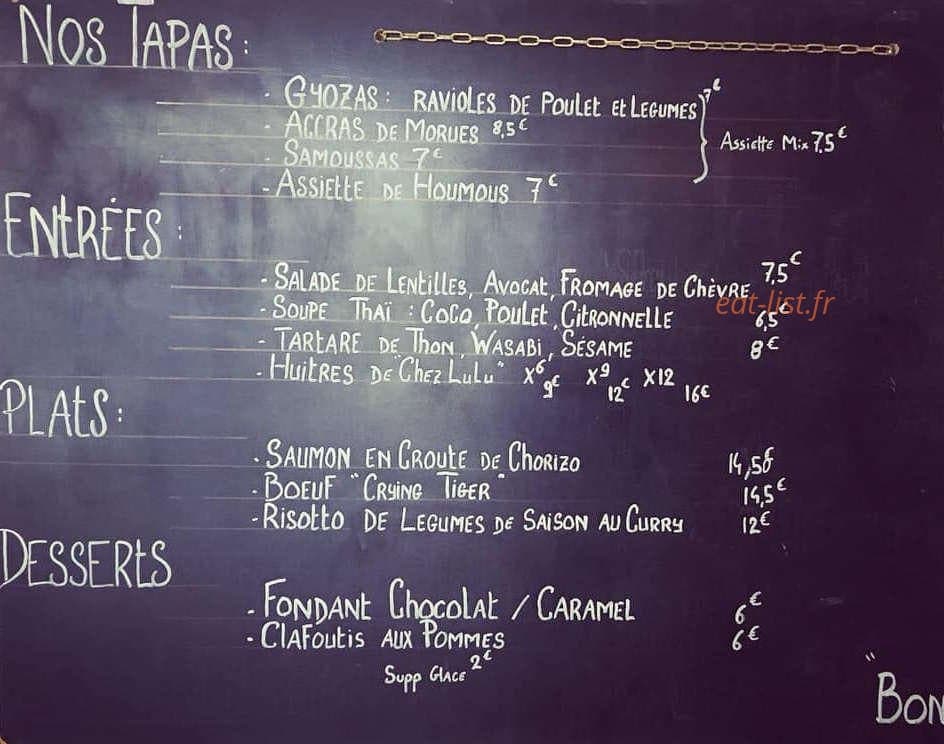 Le Bibistrot — carte page 1