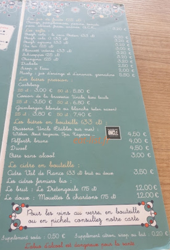 Le Poisson Rouge — carte page 4
