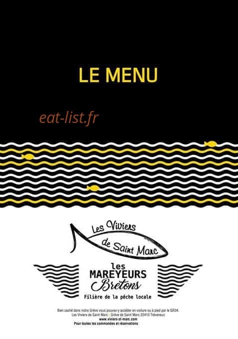 Carte et menu Les Viviers de Saint Marc Treveneuc