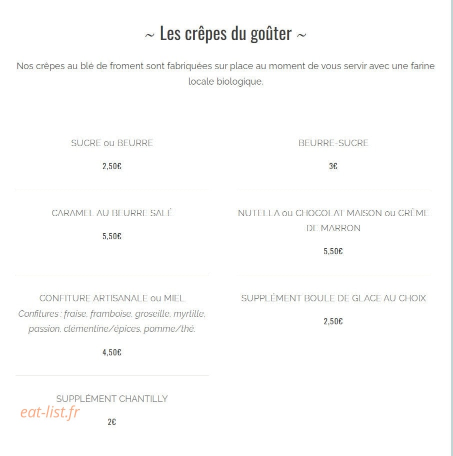 La Crêperie du Pêcheur — carte page 12