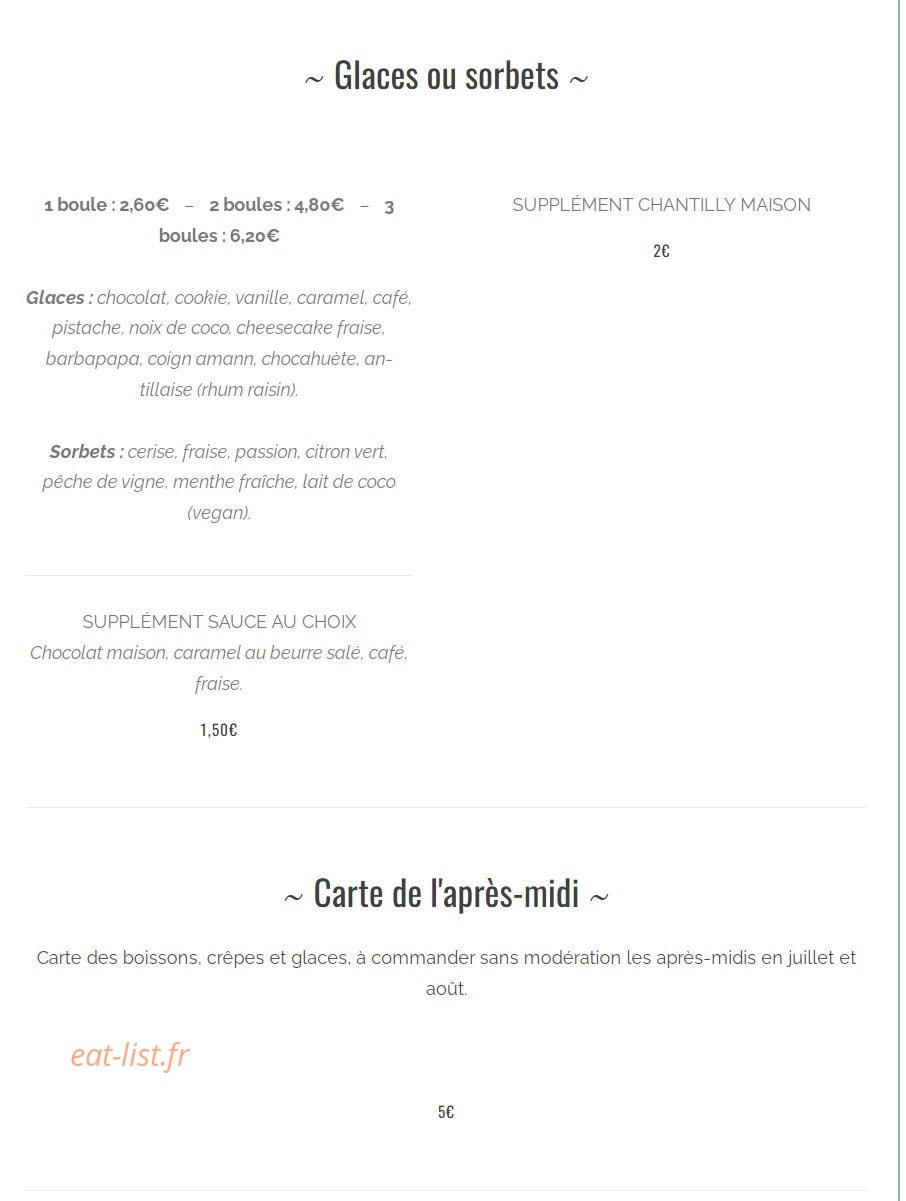 La Crêperie du Pêcheur — carte page 9