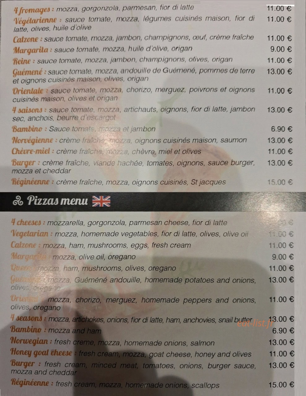 Made in erquy — carte page 1
