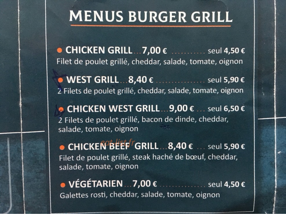 Chicken West — carte page 3
