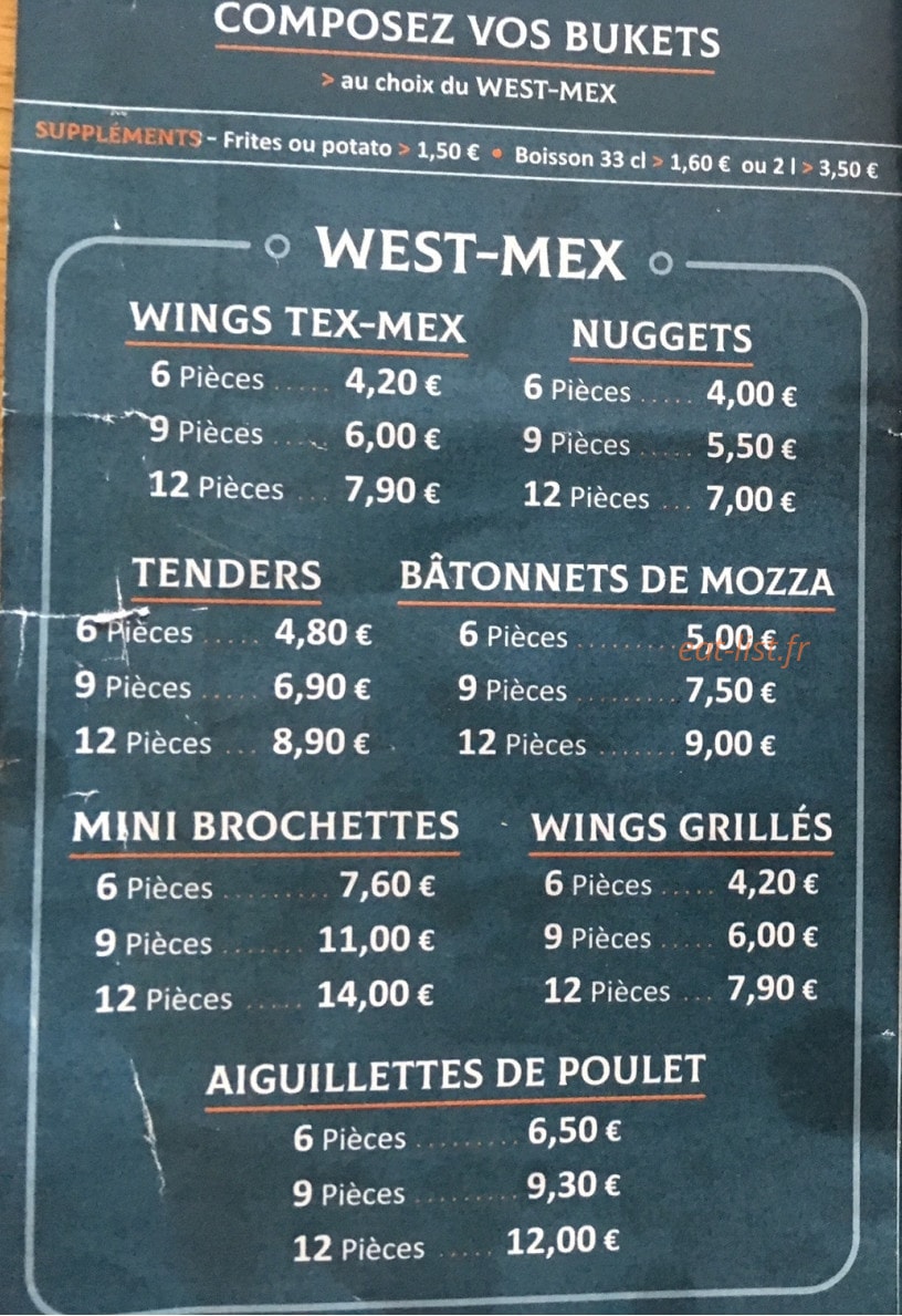 Chicken West — carte page 2