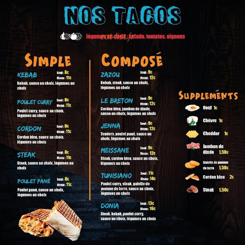 Zaza Food — carte page 2
