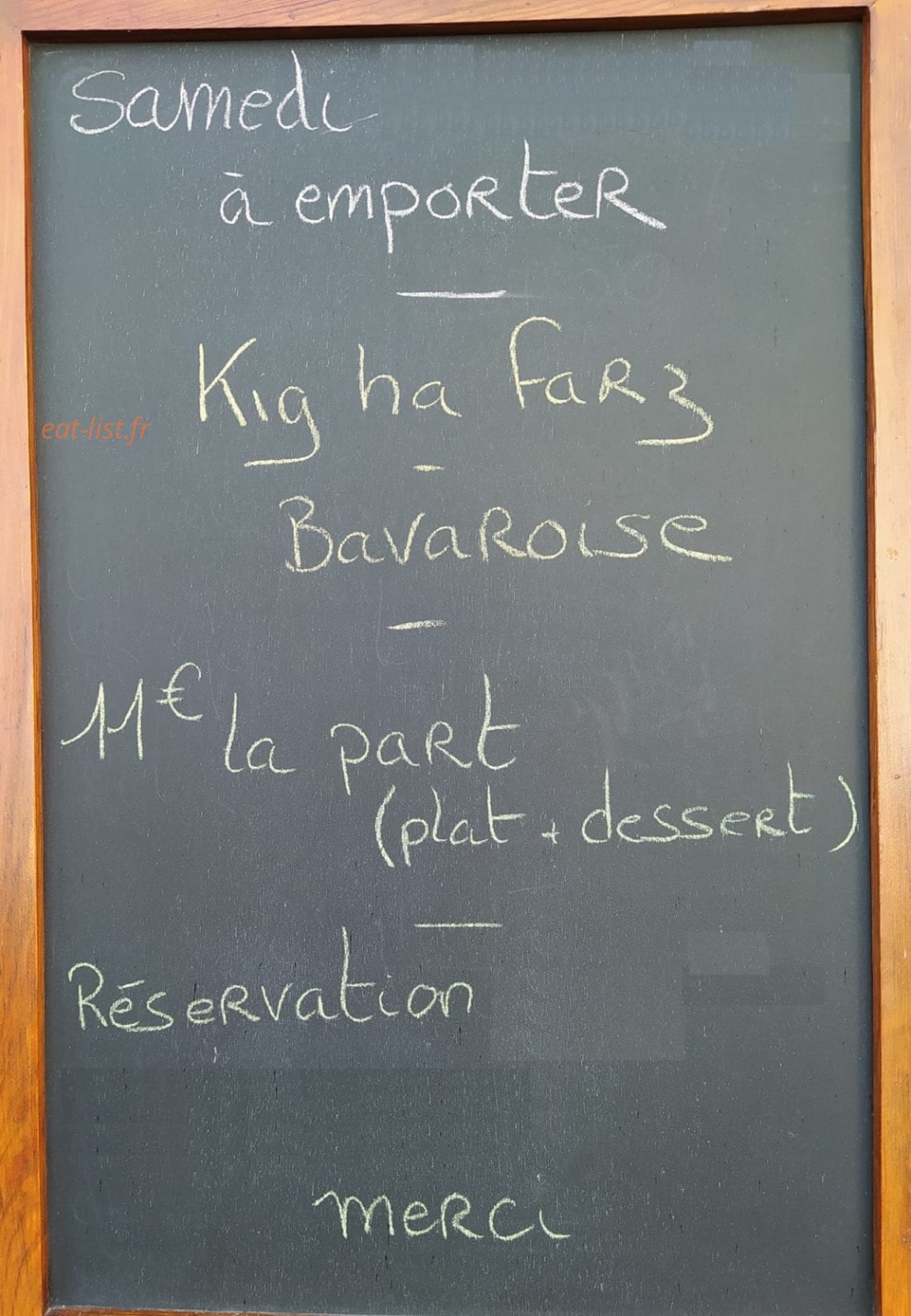 Restaurant De La Gare — carte page 1