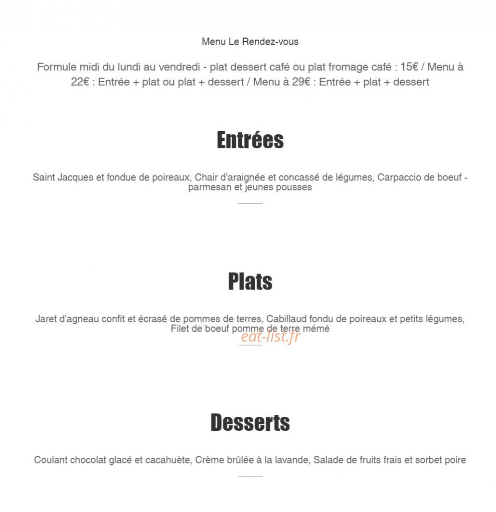 Le rendez-vous — carte page 1