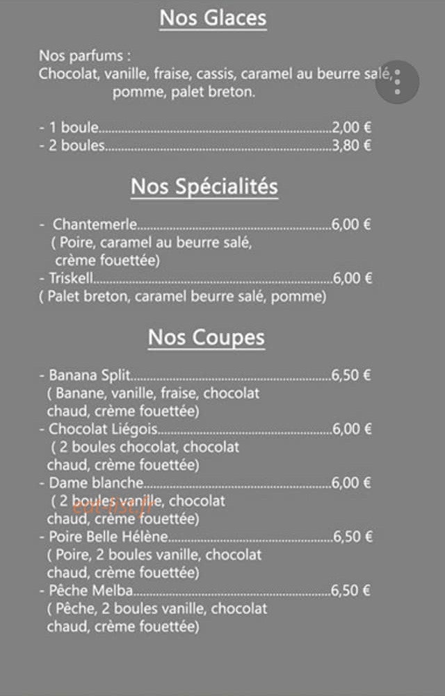 Crêperie de Bosméléac — carte page 6