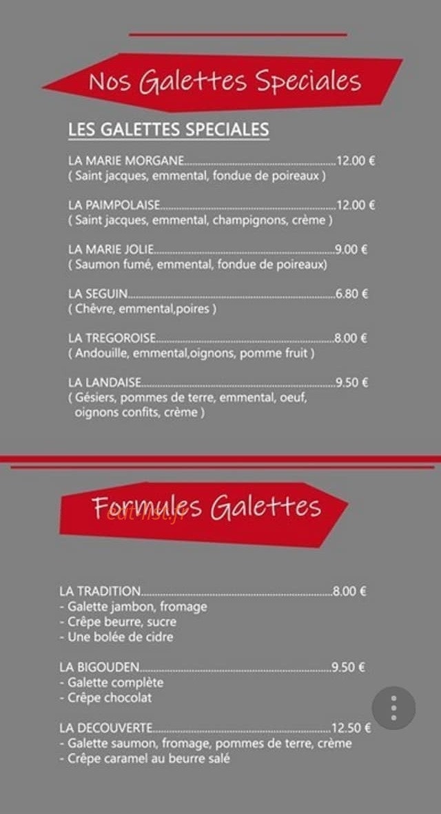 Crêperie de Bosméléac — carte page 3