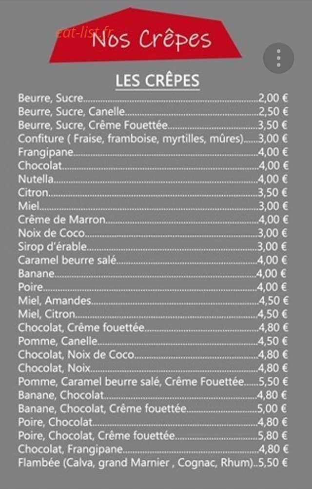 Crêperie de Bosméléac — carte page 4