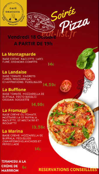 Le Café Grâcieux — carte page 1