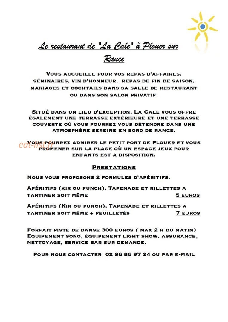 La Cale — carte page 1