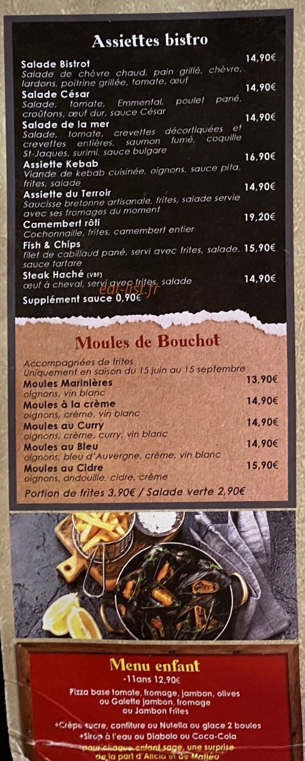 Au bistrot gourmand — carte page 3