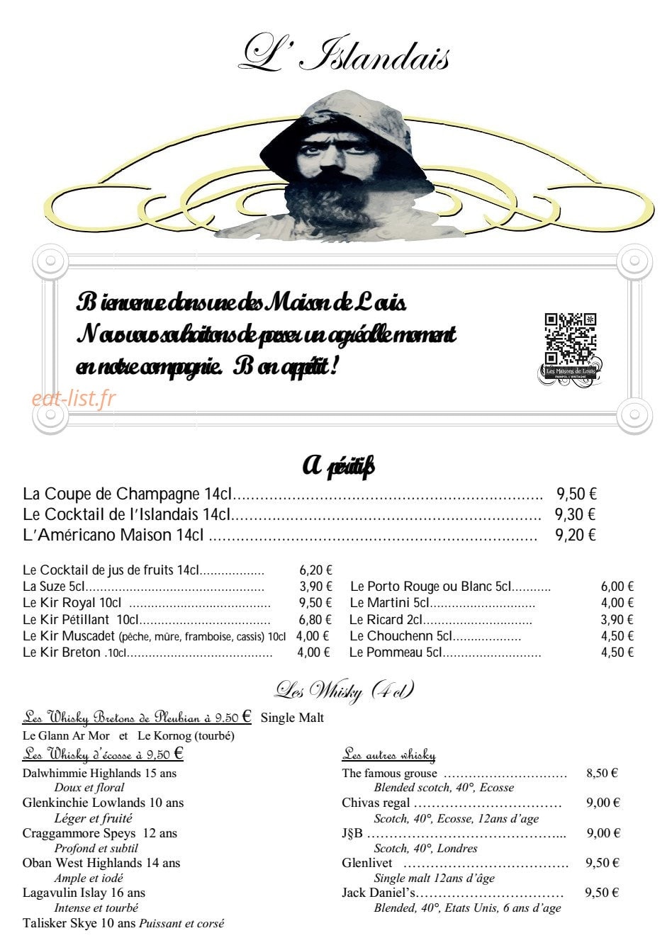 Crêperie L'Islandais — carte page 1