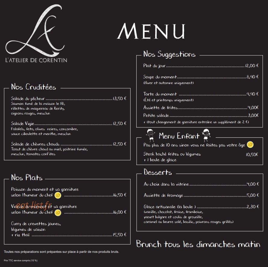 L'Atelier de Corentin — carte page 1