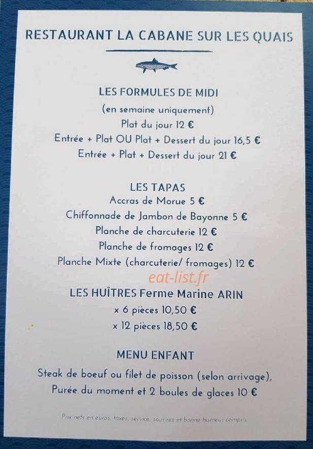 La Cabane Sur Les Quais — carte page 1