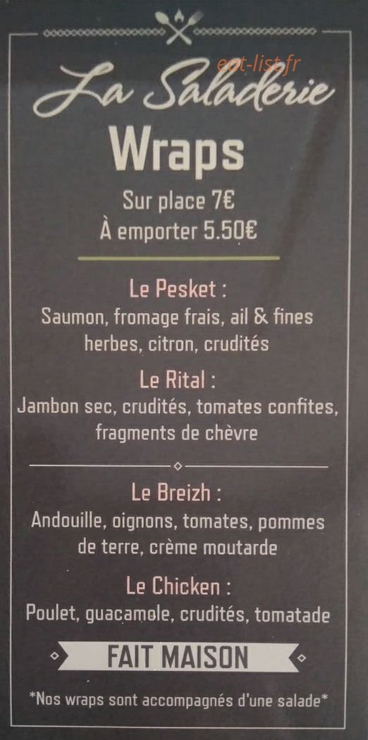 La saladerie — carte page 1