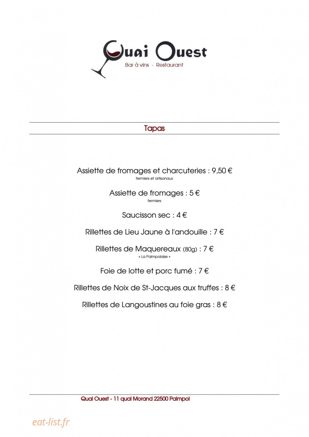 Le Quai Ouest — carte page 4