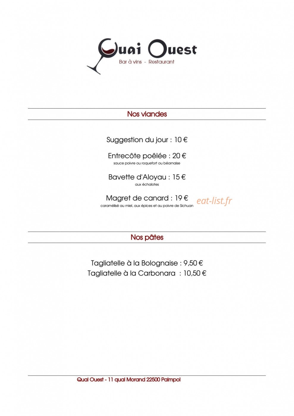 Le Quai Ouest — carte page 3