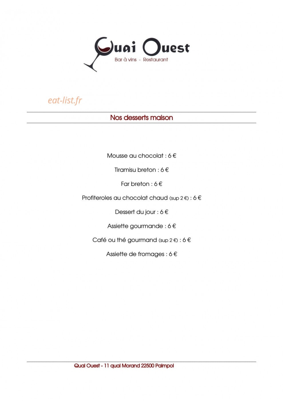 Le Quai Ouest — carte page 5