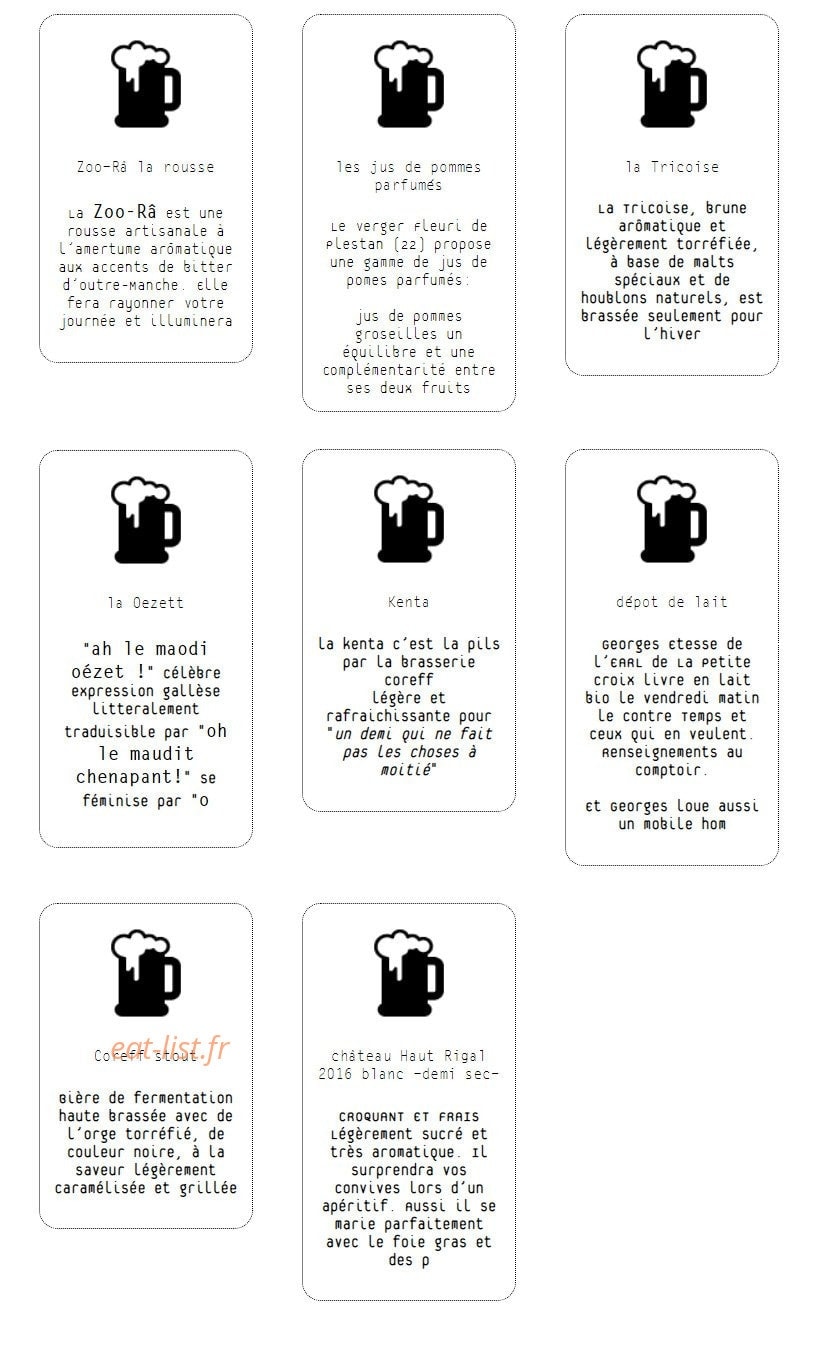 Le Contre Temps — carte page 1