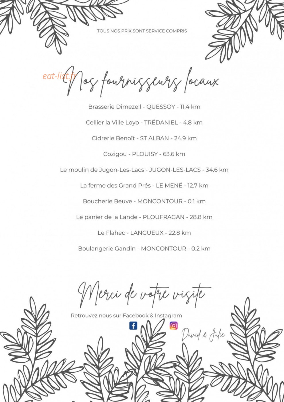 Les pât' à Da — carte page 8