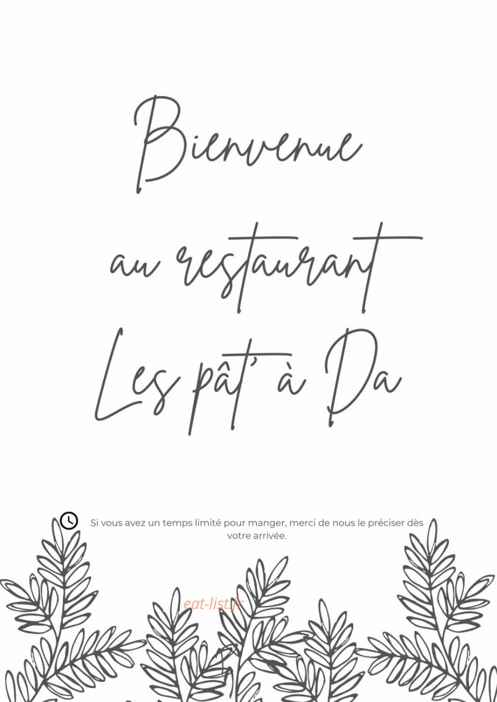 Les pât' à Da — carte page 1