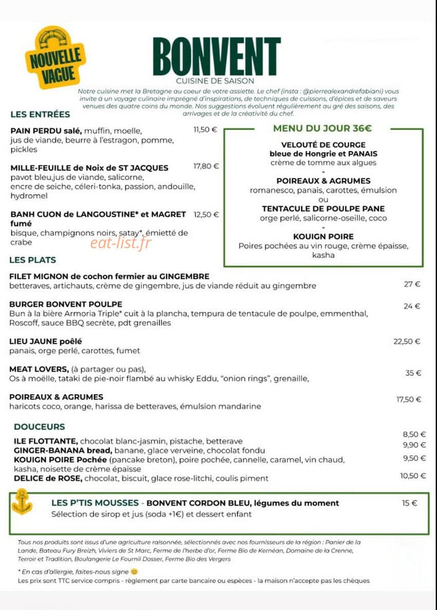 Bonvent — carte page 1