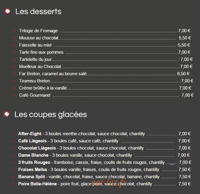 Brasserie Nord-Sud — carte page 11