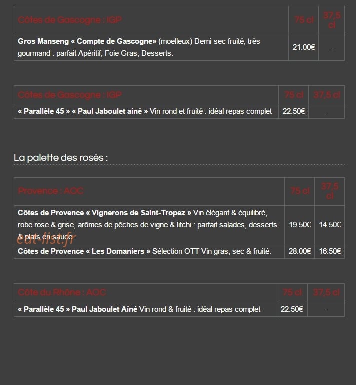 Brasserie Nord-Sud — carte page 16
