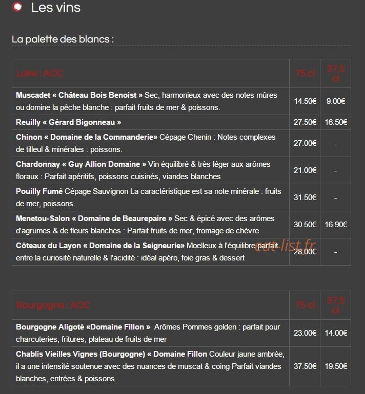 Brasserie Nord-Sud — carte page 13