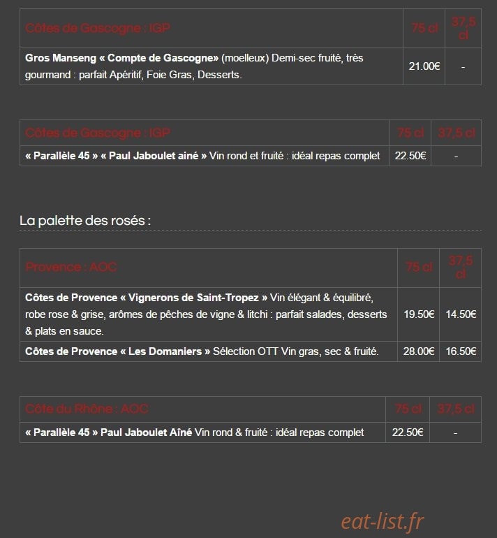 Brasserie Nord-Sud — carte page 15