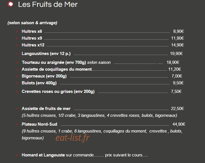 Brasserie Nord-Sud — carte page 7