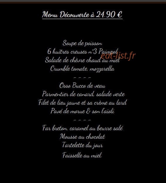 Brasserie Nord-Sud — carte page 1