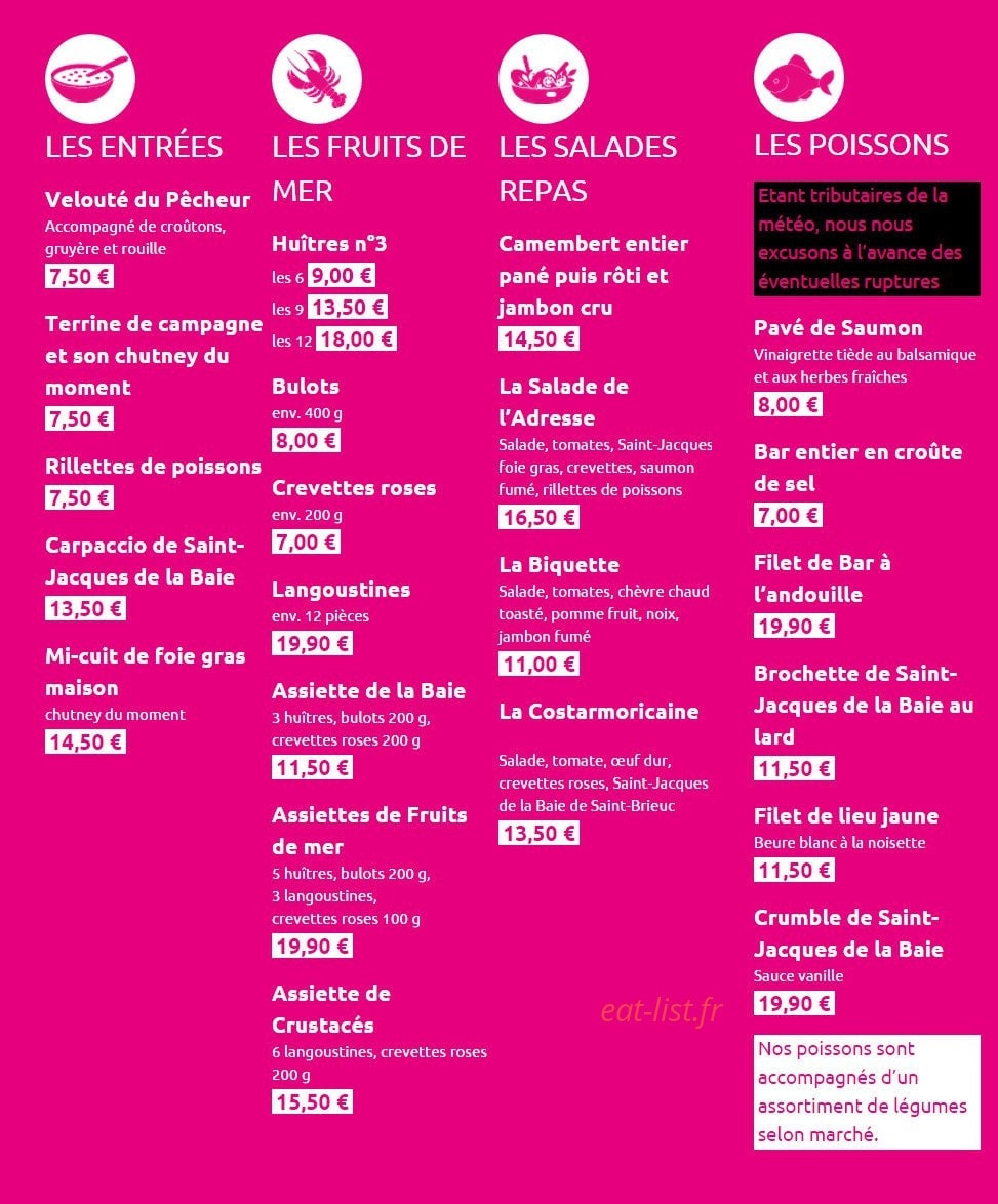 L'Adresse — carte page 2