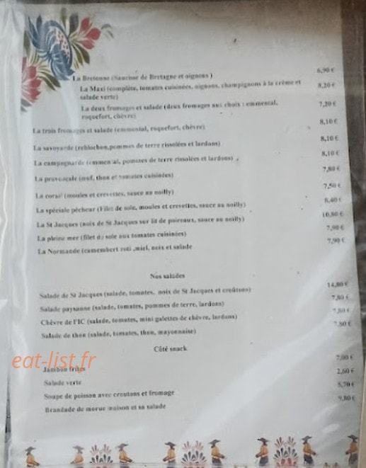 La Crêperie de l'Ic — carte page 2