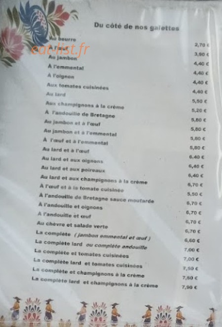 La Crêperie de l'Ic — carte page 1