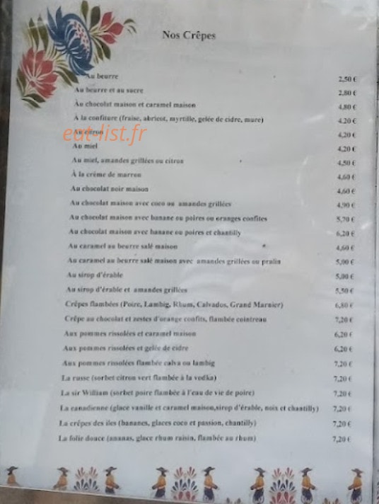 La Crêperie de l'Ic — carte page 3