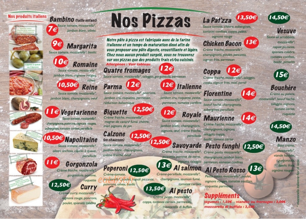 La Pat'zza — carte page 2