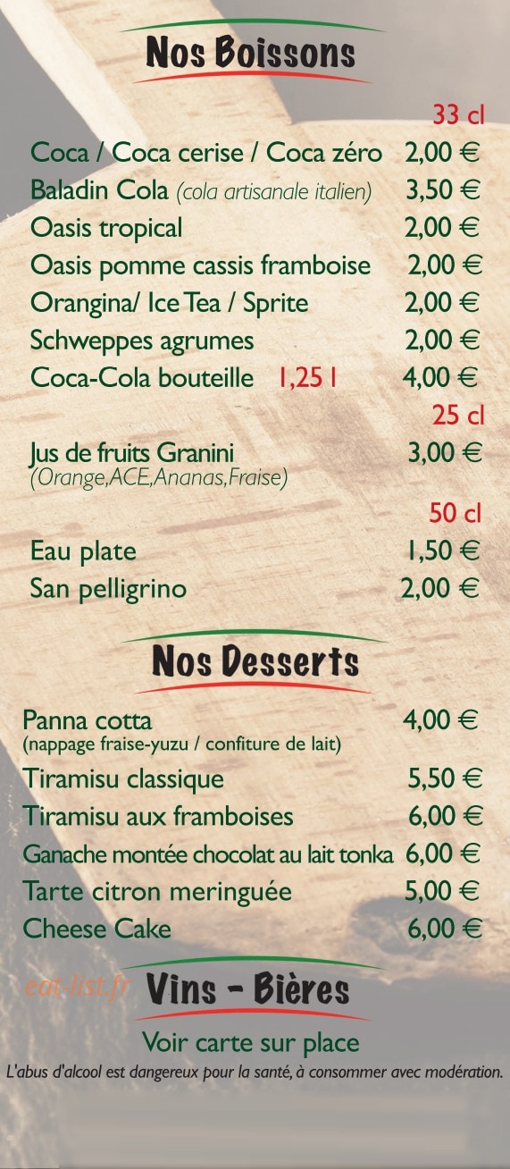 La Pat'zza — carte page 4