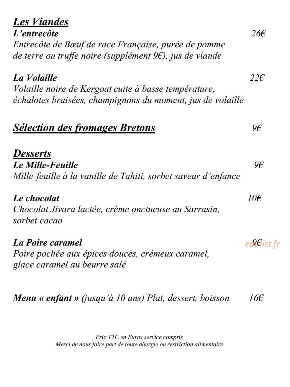 Restaurant Asten — carte page 4
