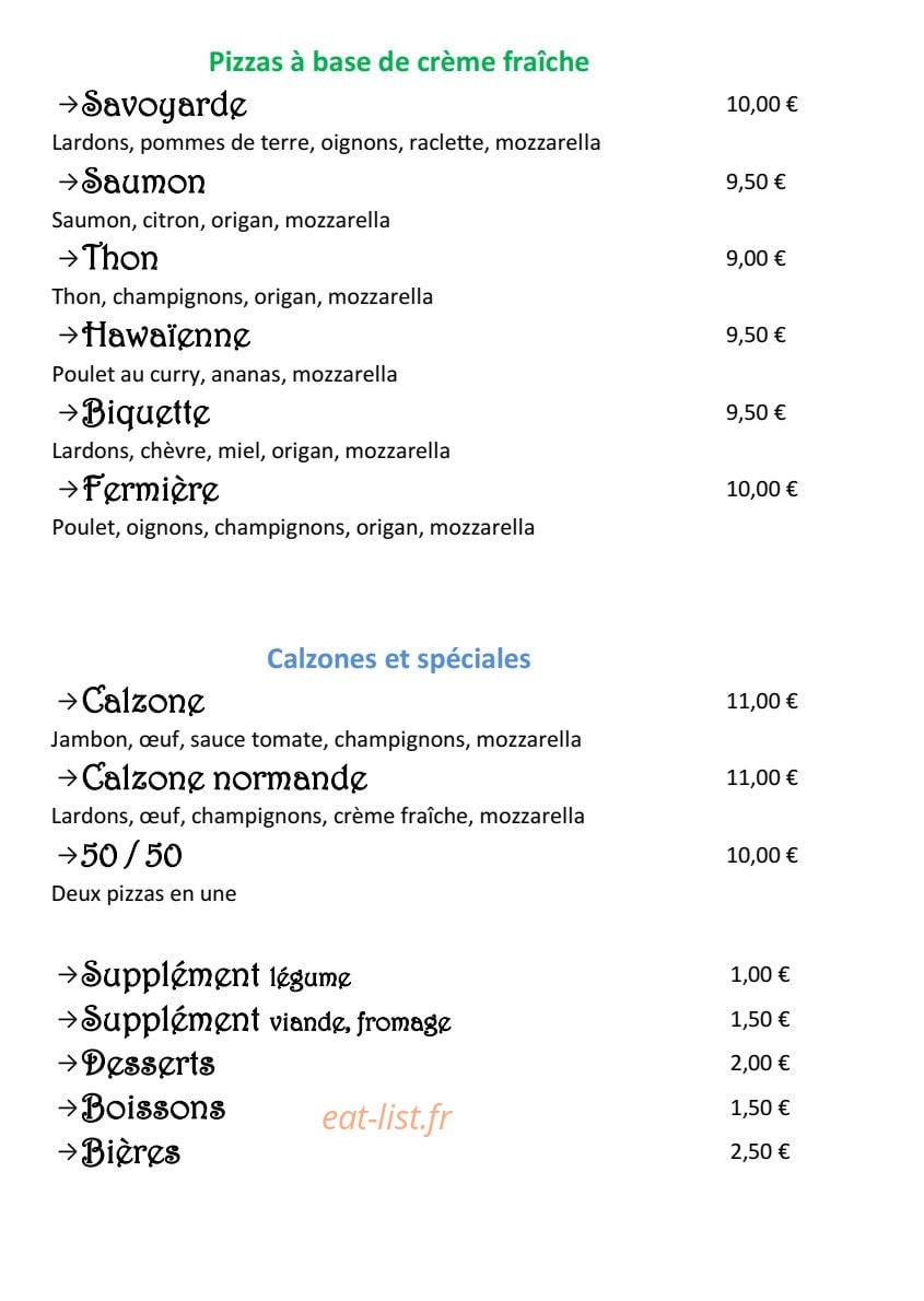 Le Mûr à PizZa'S — carte page 3
