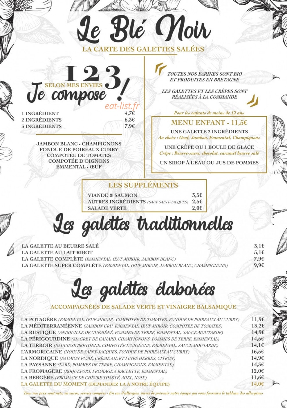 Le Blé Noir — carte page 1