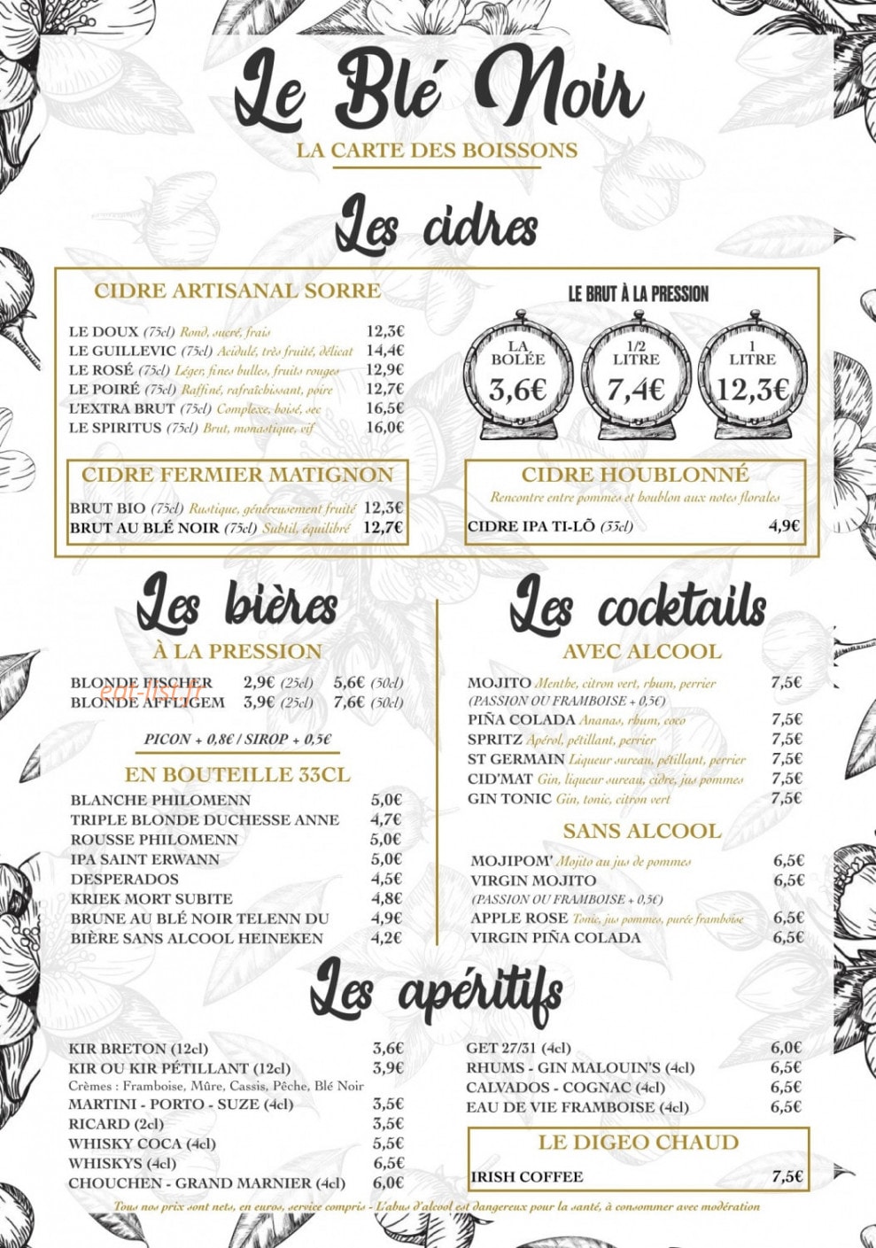 Le Blé Noir — carte page 3