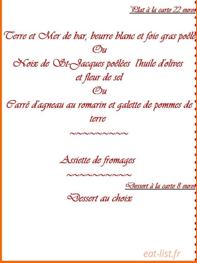 Auberge du Manoir — carte page 4