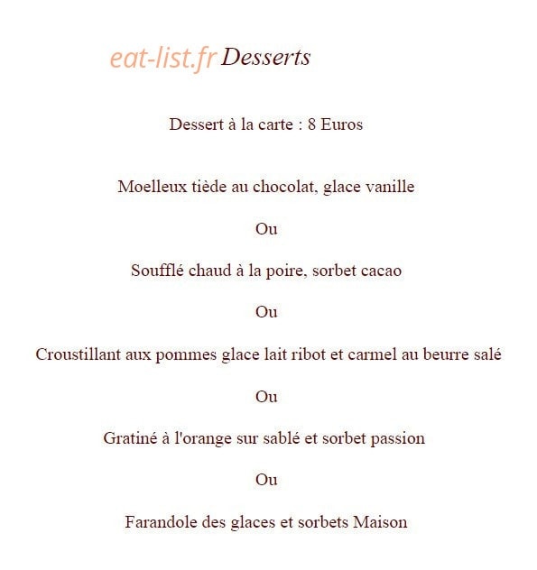 Auberge du Manoir — carte page 5