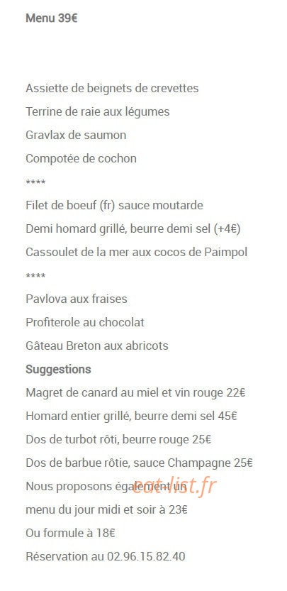 L Escale Gourmande — carte page 1