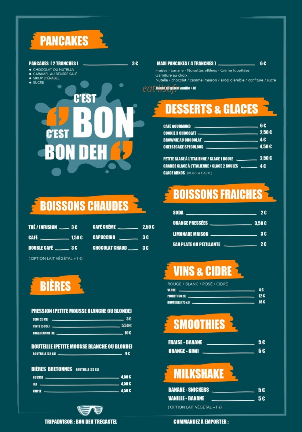 Bon Deh Burger — carte page 2