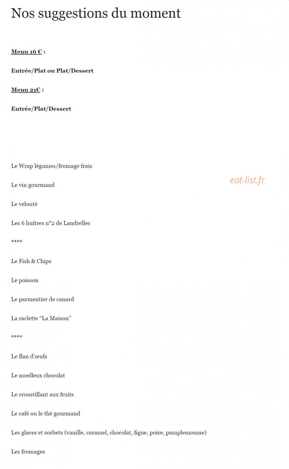 La Maison — carte page 1