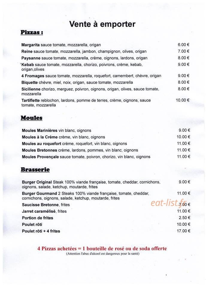 La Paillote — carte page 1